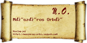 Mészáros Orbó névjegykártya